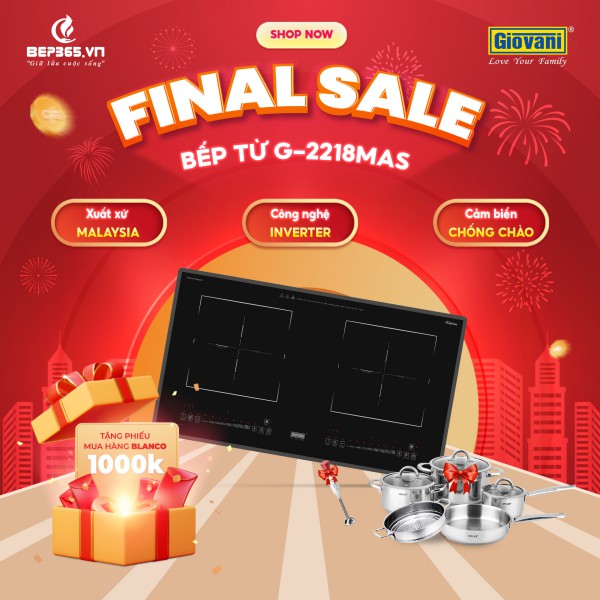 Bếp từ đôi Giovani G-2218 MAS