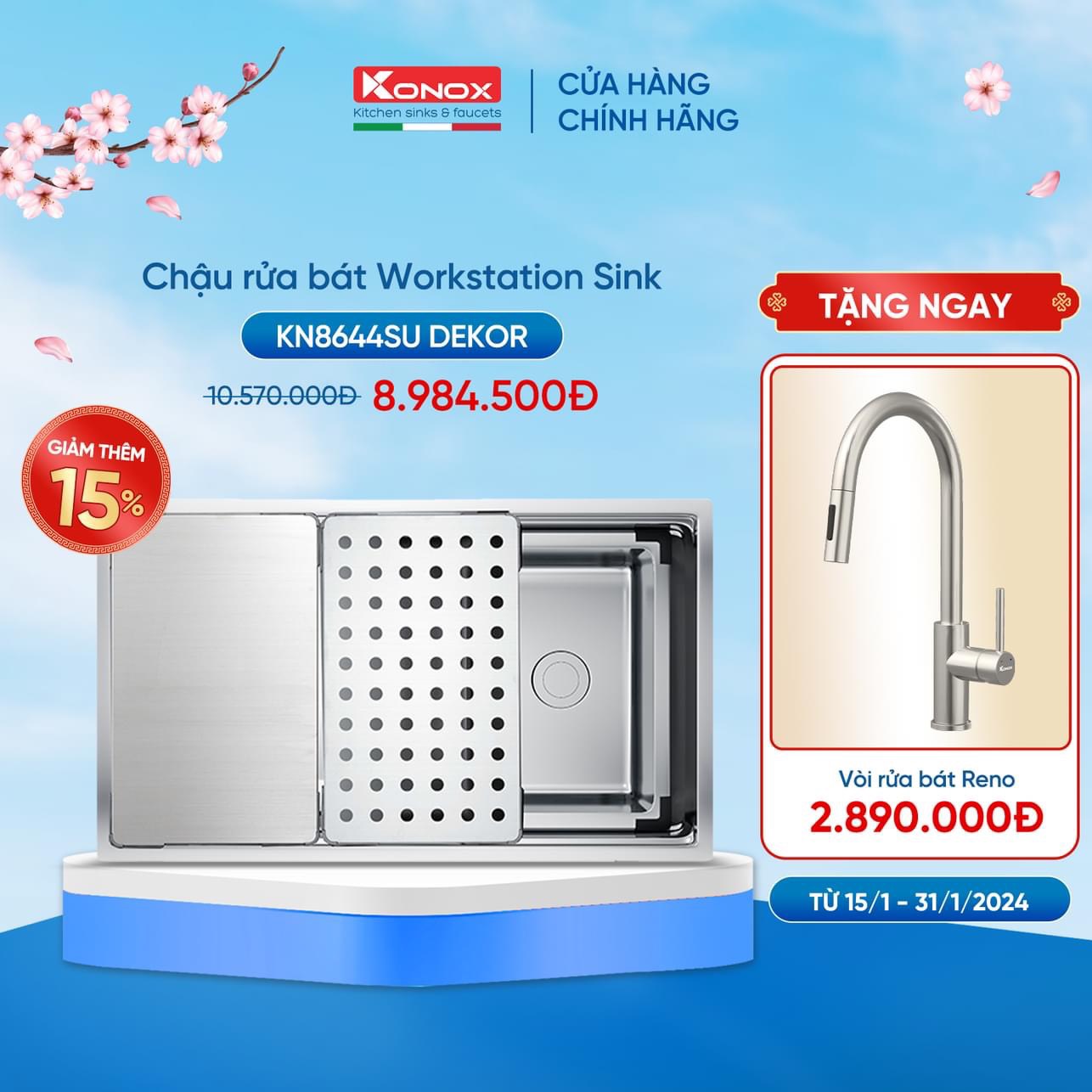 chậu rửa bát chống xước  KN8644SU Dekor