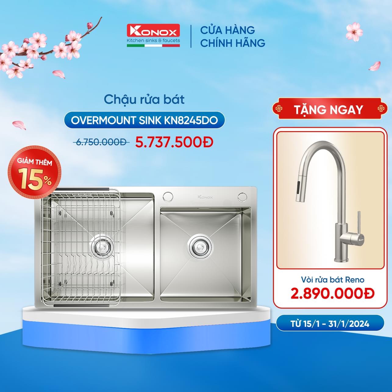 Chậu rửa bát Konox KN8245DO