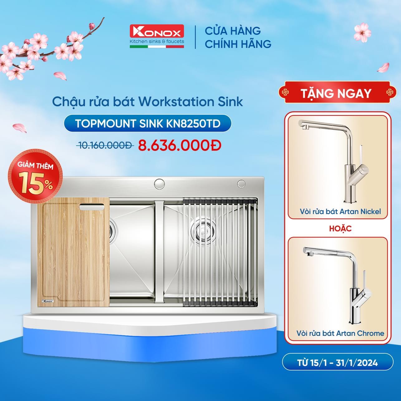 Chậu rửa bát KN8250TD