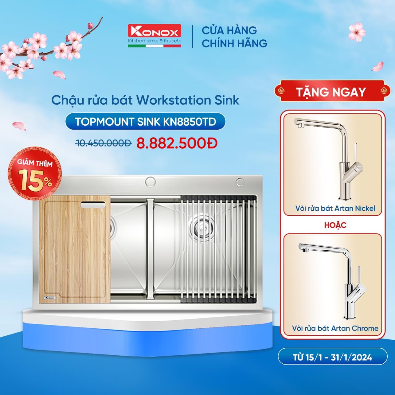 Chậu rửa bát KN8850TD