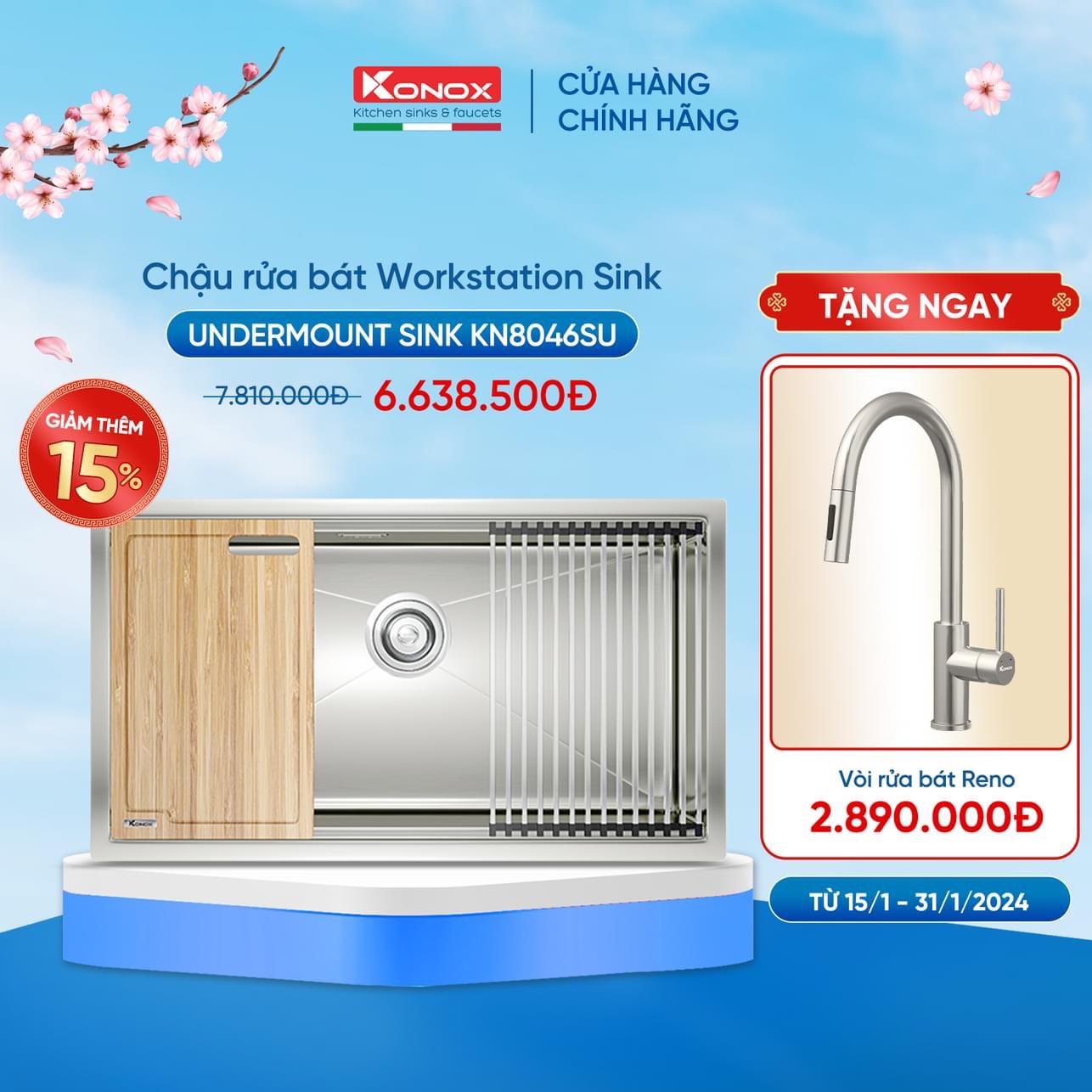 Chậu rửa bát Konox KN8046SU