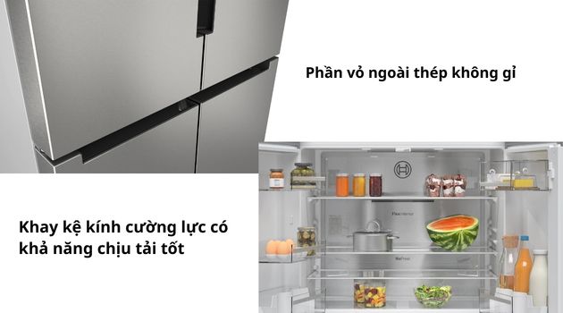 ủ lạnh Bosch xử dụng chất liệu có đặc tính tốt, đảm bảo độ bền cao