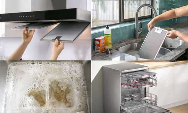 vệ sinh lưới lọc mỡ máy hút mùi Bosch