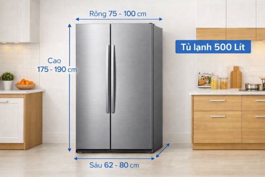 Kích thước tủ lạnh 500 lít