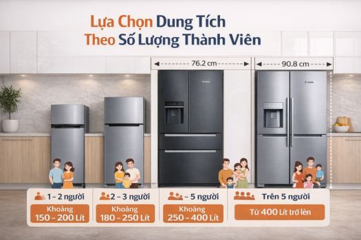 Lựa chọn dung tích theo số lượng thành viên