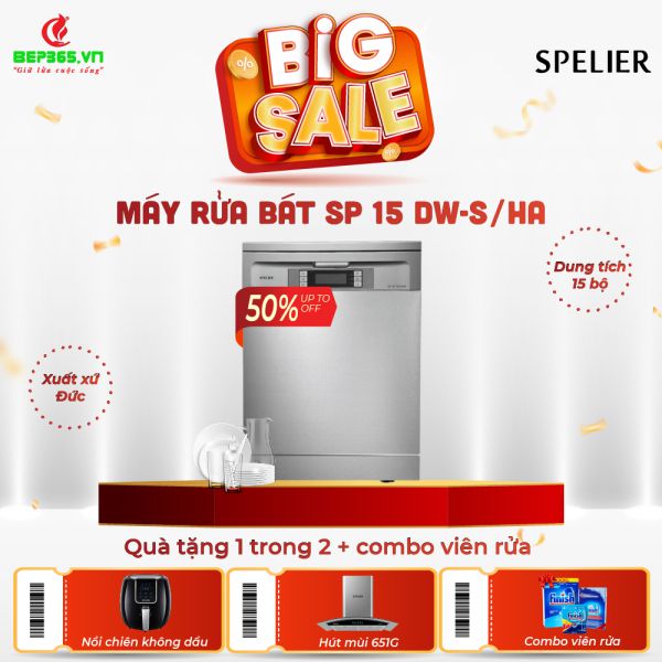 Máy rửa bát Spelier SP 15 DW-S/HA