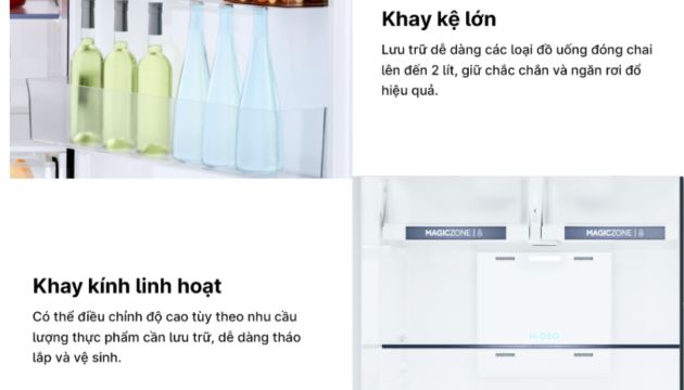 khay kệ kính cường lực được sắp xếp hợp lý