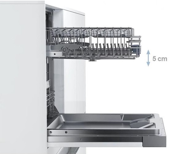 Đánh giá máy rửa bát Bosch SMS68TI02E có tốt không - Dàn RackMatic thay đổi chiều cao tiện dụng