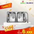 Combo Chậu rửa bát Bosch Blanco LEMIS 8-IF Chrome 237372 + Vòi rửa bát Blanco MIDA Chrome