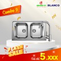 Combo Chậu rửa bát Bosch Blanco DINAS 8 237379 + Vòi rửa bát Blanco MILI Chrome