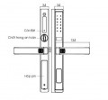 kích thước Khóa cửa điện tử chống nước Demax SL588 BL