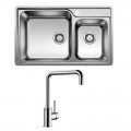 Combo Chậu rửa bát Bosch Blanco LEMIS XL 8 IF + Vòi rửa bát Blanco MILI Chrome