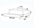 Kích thước của Máy hút mùi Kaff KF-TL70H