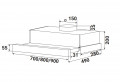 Kích thước của Máy hút mùi Kaff KF-TL700ST