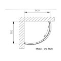 kích thước phòng tắm vách kính Euroking EU-4526A 800mm
