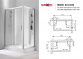 kích thước phòng tắm vách kính Euroking EU-4507A 800mm