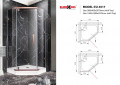 kích thước phòng tắm vách kính Euroking EU-4517 900mm