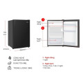 Kích thước tủ lạnh 1 cánh mini 90 lít Aqua AQR-D100FA(BS)
