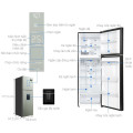 Kích thước tủ lạnh 2 cánh ngăn đá trên Inverter 347 lít Aqua AQR-T390FA(WGM)