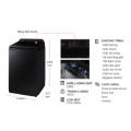 Kích thước máy giặt Samsung Inverter 12 kg WA12CG5886BVSV cửa trên