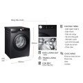 Kích thước máy giặt Samsung Inverter 13 kg WW13T504DAB/SV cửa trước