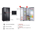 Kích thước tủ lạnh 2 cánh side by side Inverter 635 lít Samsung RS64R5301B4/SV