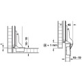 Phụ kiện bản lề cho cửa 1 cánh độ dày 16-19 mm Hafele 408.24.020