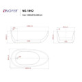 Kích thước bồn tắm EuroKing không massage NG-1892