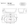 Kích thước bồn tắm EuroKing không massage NG-1839 PLUS