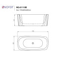Kích thước bồn tắm EuroKing không massage NG-61110B