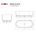 Kích thước bồn tắm EuroKing không massage EU-65166 ( Black)