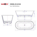 Kích thước bồn tắm EuroKing không massage EU-65160 ( White)