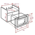 Ảnh kích thước lắp đặt lò vi sóng Teka MWE 259 FI-BK 11200000