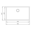 Kích thước chậu đá lắp âm 1 hộc rửa Teka SQUARE 72.40 TG 115230015
