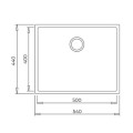 Ảnh kích thước lắp đặt chậu rửa Teka FREG. SQUARE 50.40 TG 3½ C/REB SF NEGRO 115230020