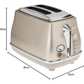 Kích thước máy nướng bánh mì Delonghi CTOT2003.BG