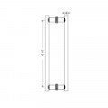 Kích thước tay nắm chữ H Hafele 903.08.502 đen 30x800MM