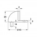 Thông số chặn cửa sàn inox mờ 43mm Hafele 937.52.070