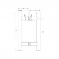 Thông số tay nắm kéo chữ H dài 2000mm Hafele 903.01.810