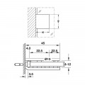 Thông số kẹp kính tường 90 độ Hafele 981.00.562