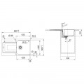 Thông số Chậu rửa chén Franke UBG 611-86 Polar White