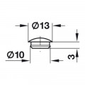 Thông số nắp đậy ốc liên kết nhựa Hafele 045.13.106