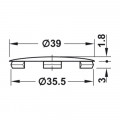 Thông số nắp đậy Maxifix nhựa D39mm Hafele 262.86.190