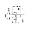 Thông số chốt đỡ kệ kính Hafele 287.28.770