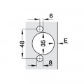 Thông số bản lề trùm nửa Metalla SM không bật Hafele 315.06.351