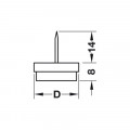 Thông số Chân đế nội thất kèm nỉ Hafele 650.20.206
