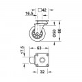 Thông số Bánh xe cho đồ nội thất Hafele 661.39.961