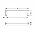 Thông số tay cầm tủ lạnh H1570 Hafele 106.61.033