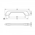 Thông số tay nắm tủ 212mm H1510 Hafele 106.61.214